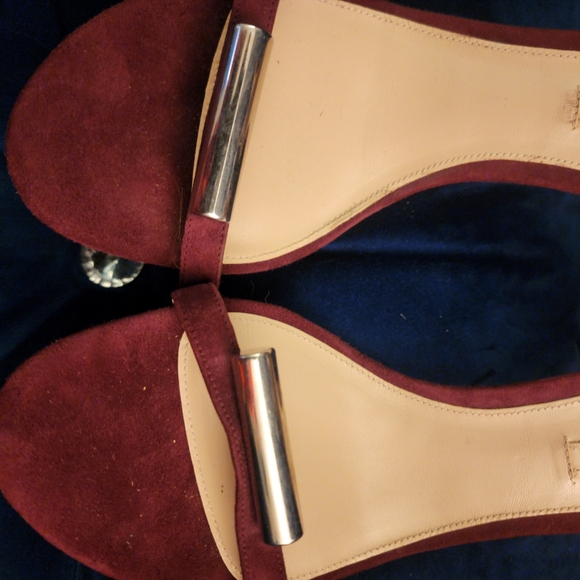 NWT Stuart Weitzman Nudist 75 Cylinder Sandal - Burgundy Suede Size US 10 M - Picture 6 of 9
